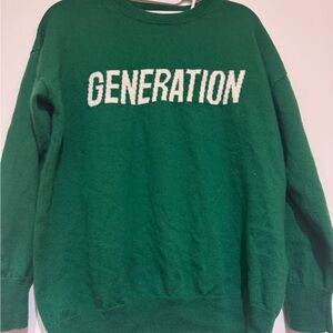Green "GENERATION" Crewneck Sweater - Sandro